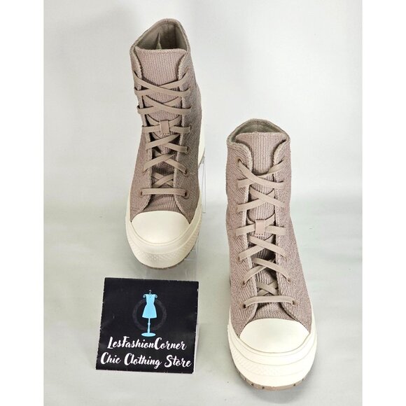 NWOB Converse Chuck 70 De Luxe Heel Platform Counter Climate Wo's Beige Sz 8 333 - Picture 6 of 16